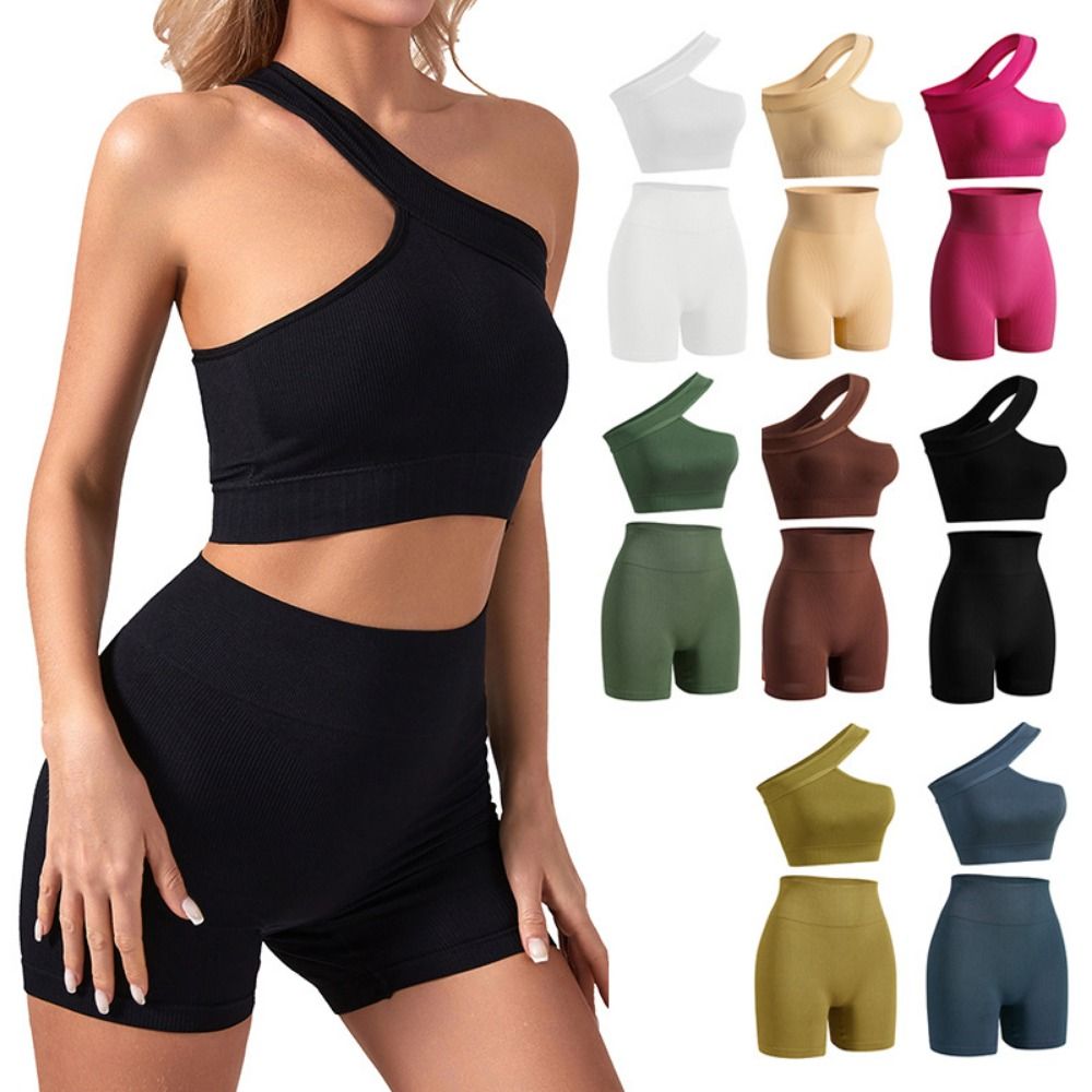 Seamless Ribbed Workout Tank Top - 2 Adet Rahat, Dikişsiz, Kadın Spor