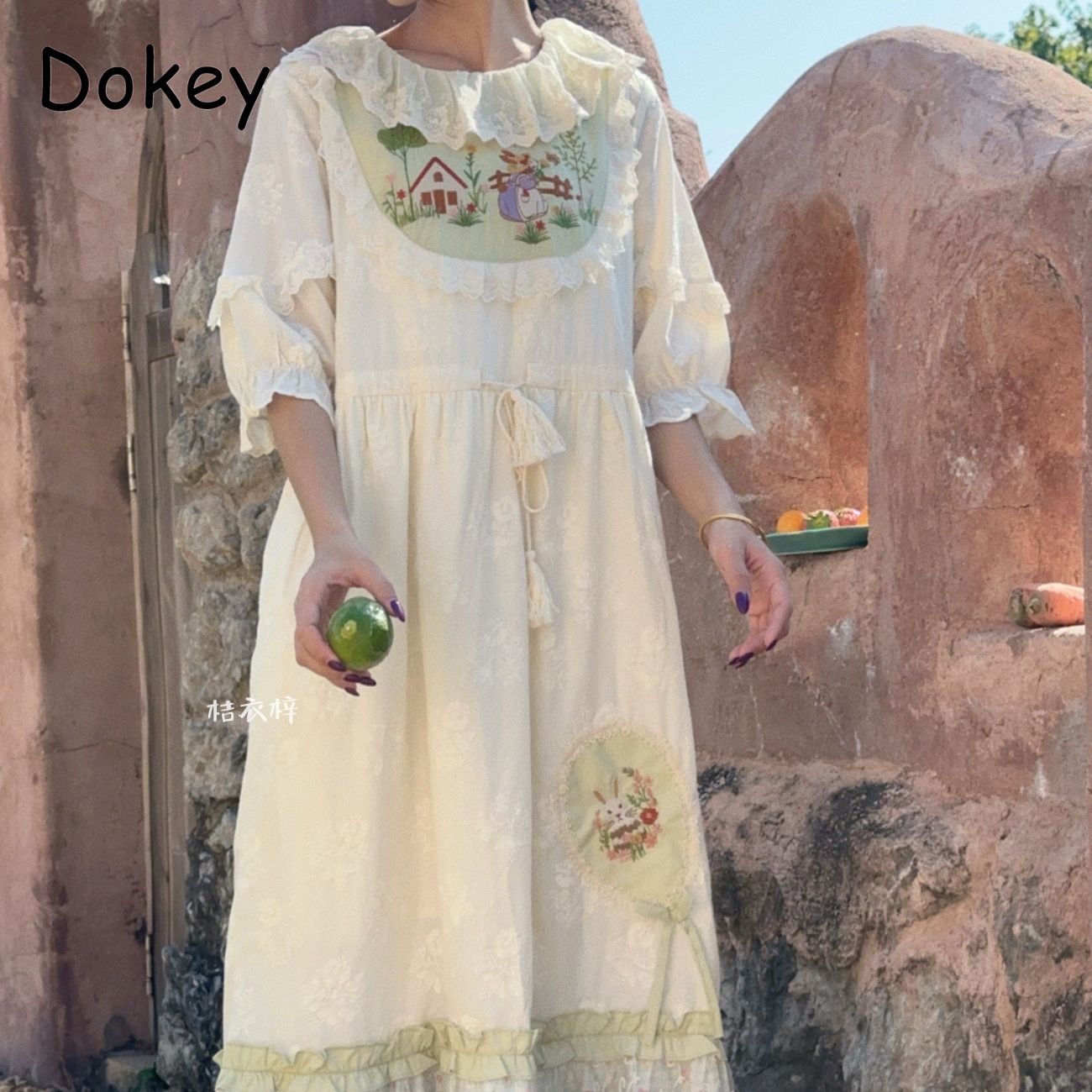 Vintage Nakış Çiçek Peri Midi  - French Vintage Floral Midi Dress incelemesi ve fiyatı