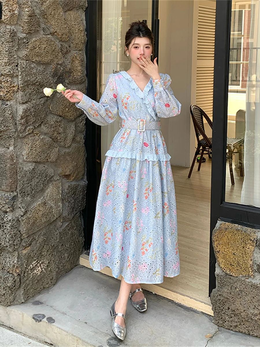 Fransız Romantik Tarzı Fener K - French Vintage Floral Midi Dress incelemesi ve fiyatı