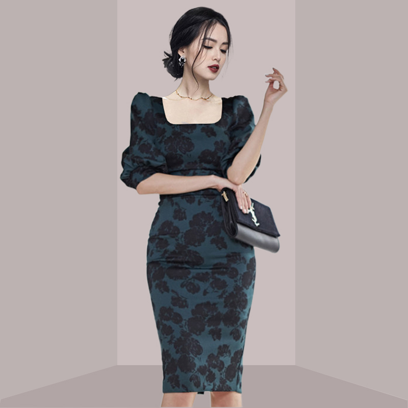 Zarif, Bayan Esintili, Çiçek D - French Vintage Floral Midi Dress incelemesi ve fiyatı