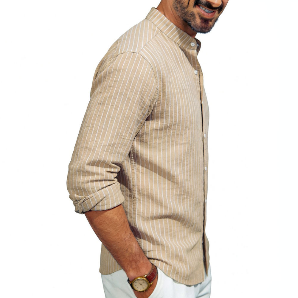 Erkek Dik Yakalı Keten Gömlek, - Casual Loose Linen Shirt Dress incelemesi ve fiyatı