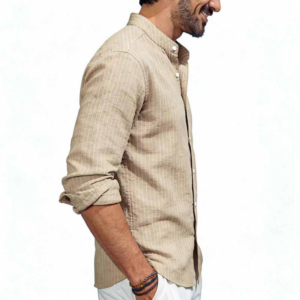 Erkek Dik Yakalı Keten Gömlek, - Casual Loose Linen Shirt Dress incelemesi ve fiyatı