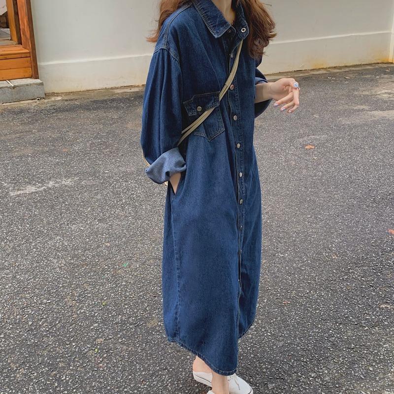 2026 Yeni Kadın Denim Gömlek E - Korean Style A Line Shirt Dress incelemesi ve fiyatı